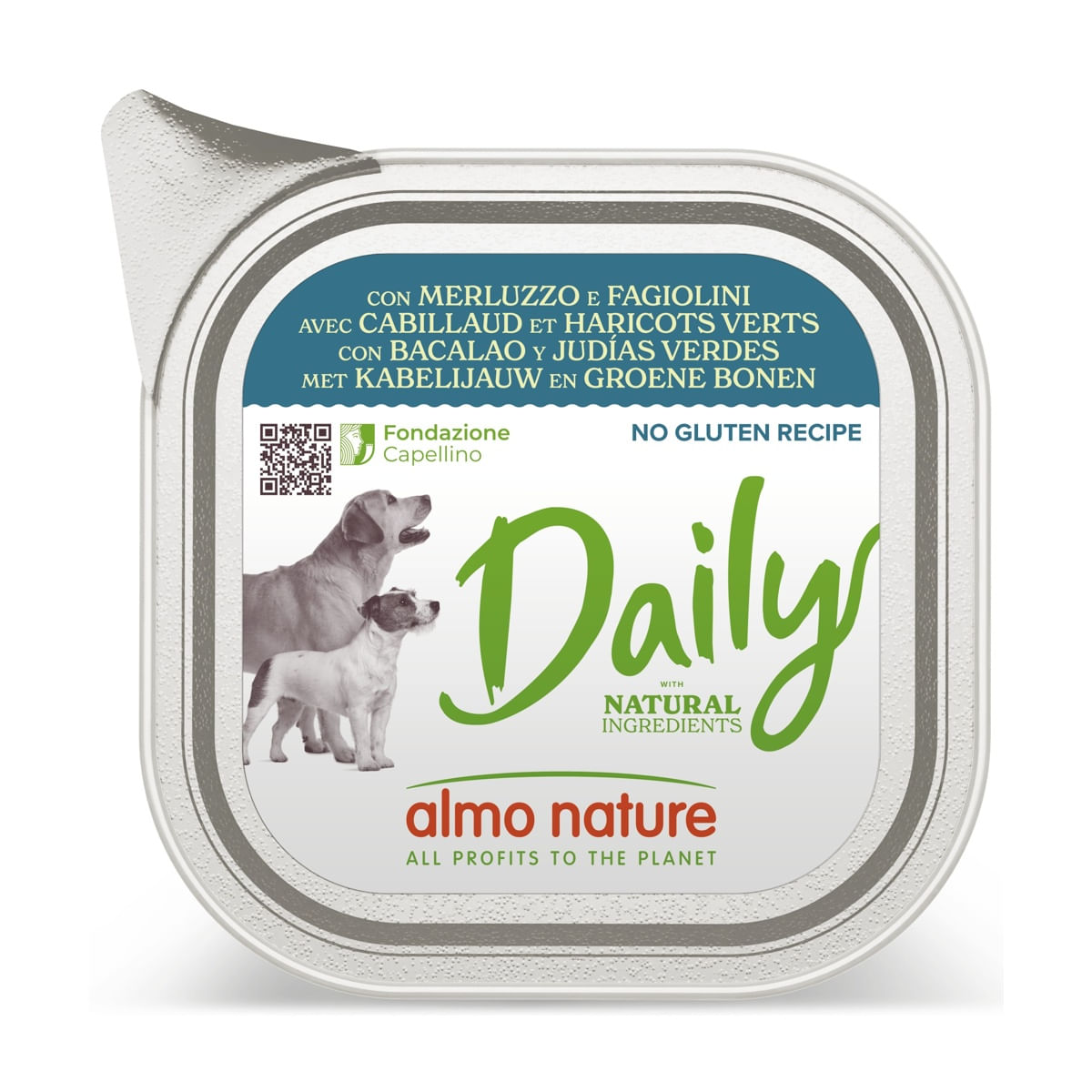 Almo Nature Daily Dog Vaschetta Multipack 32x100G MERLUZZO E FAGIOLINI