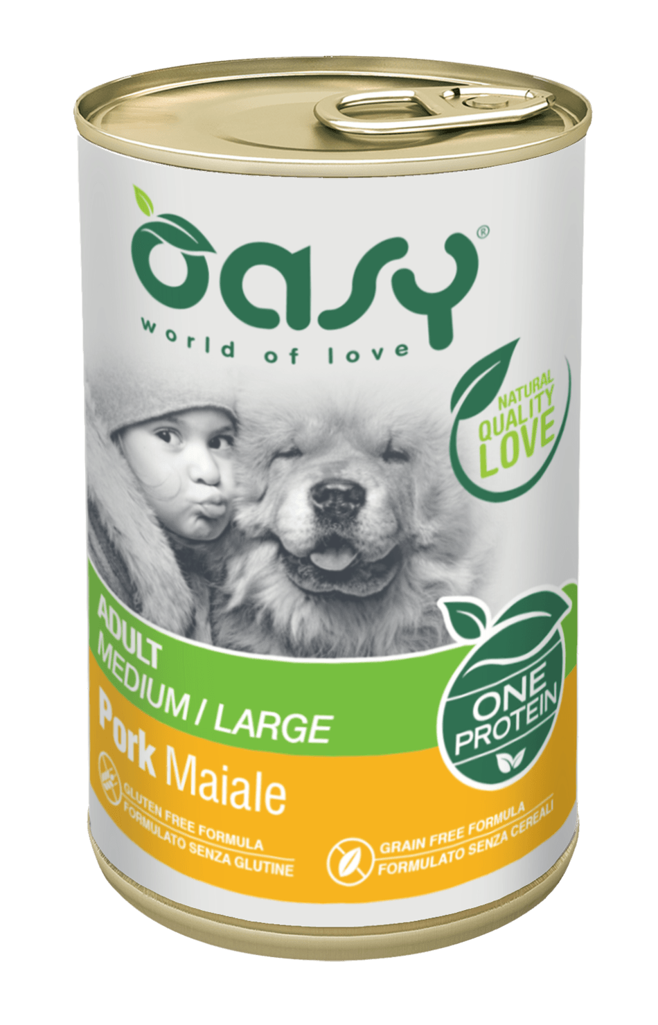 Oasy Adult Medium Large One Protein Lattina 400G MAIALE