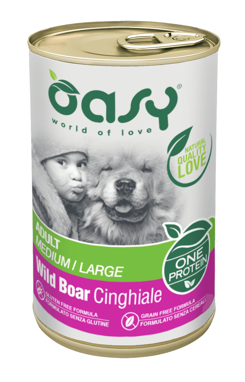 Oasy Adult Medium Large One Protein Lattina 400G CINGHIALE