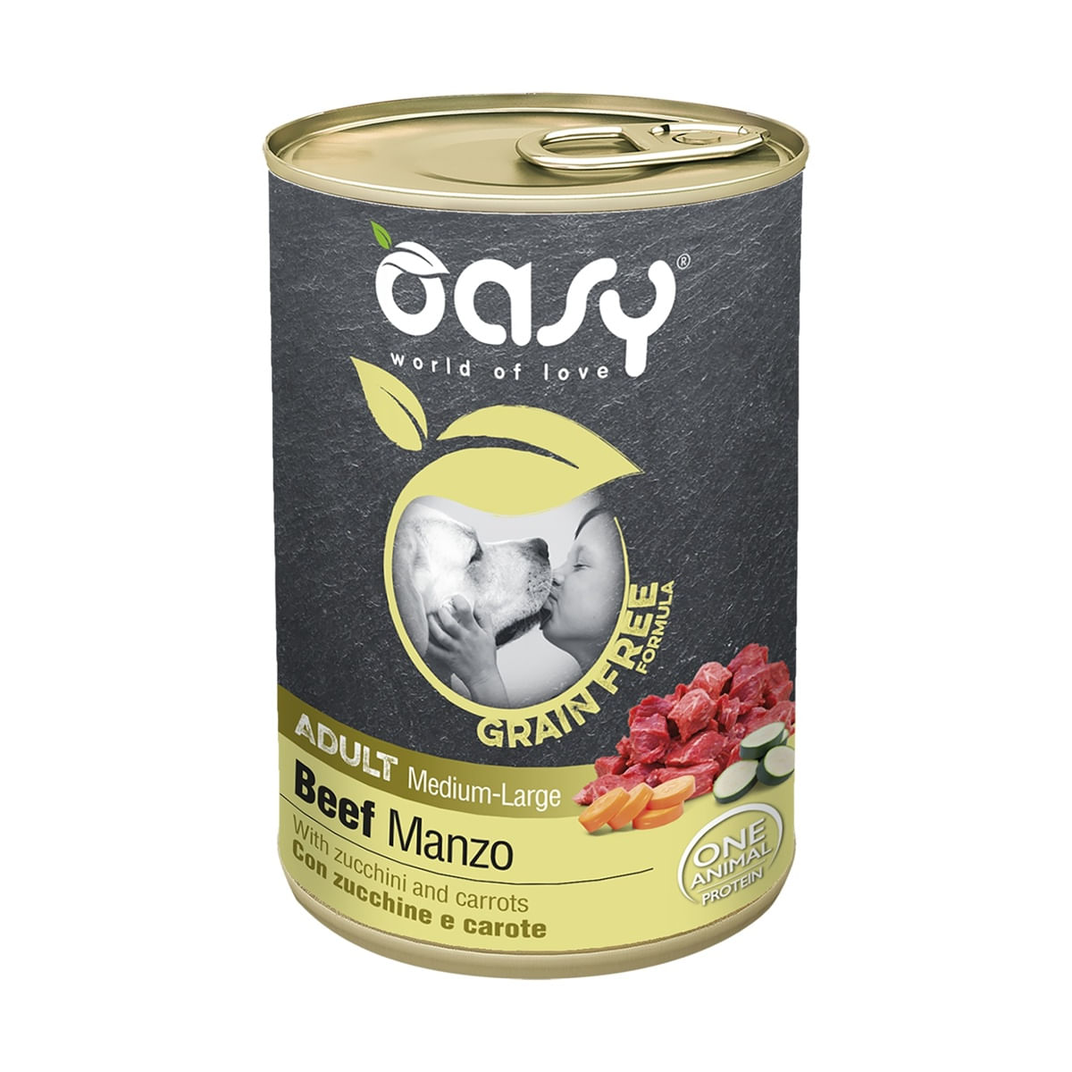 Oasy Adult Medium Large Grain Free Lattina 400G MANZO