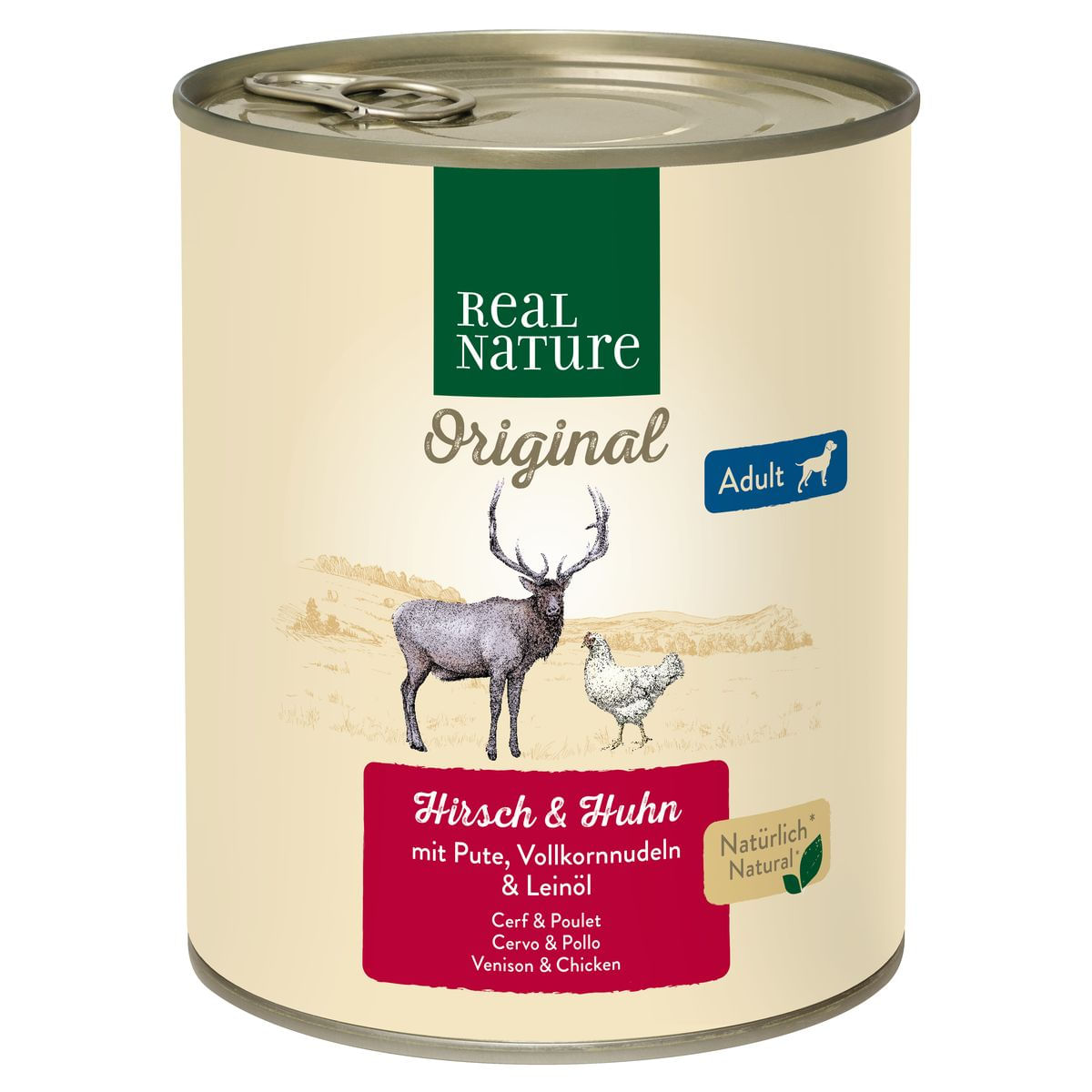 Real Nature Dog Lattina 800G CERVO E POLLO CON TACCHINO