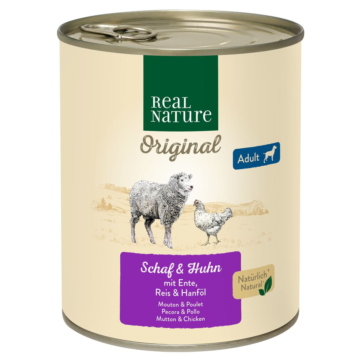 Real Nature Dog Lattina 800G PECORA E  POLLO CON ANATRA