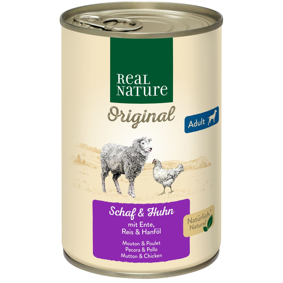 Real Nature Dog Lattina 400G PECORA E POLLO CON ANATRA