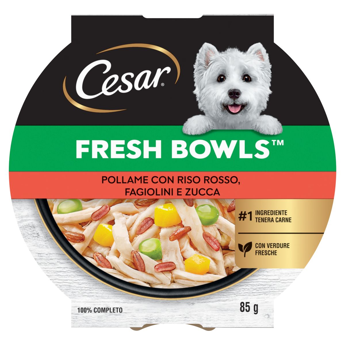 Cesar Dog Vaschetta Fresh Bowls Multipack 10x85G POLLAME CON RISO ROSSO