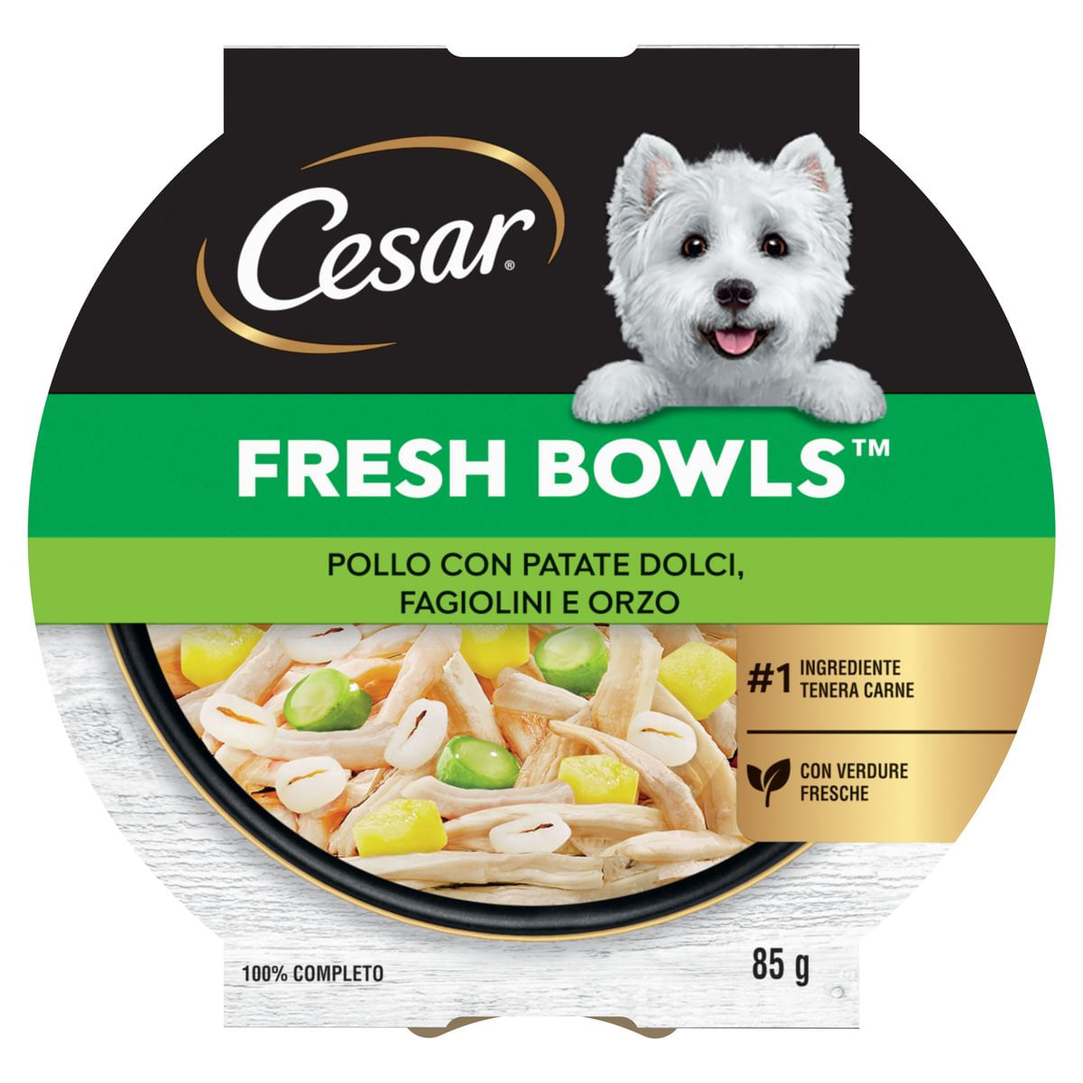 Cesar Dog Vaschetta Fresh Bowls Multipack 10x85G POLLO CON PATATE DOLCI