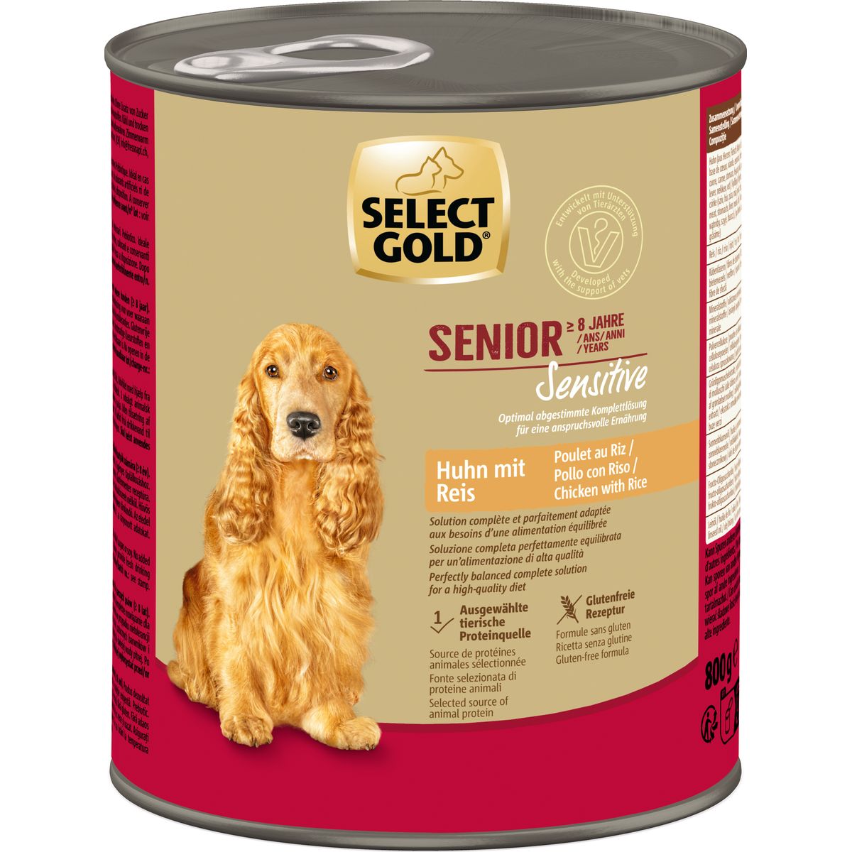 Select Gold Sensitive Dog Senior Lattina 800G POLLO CON RISO