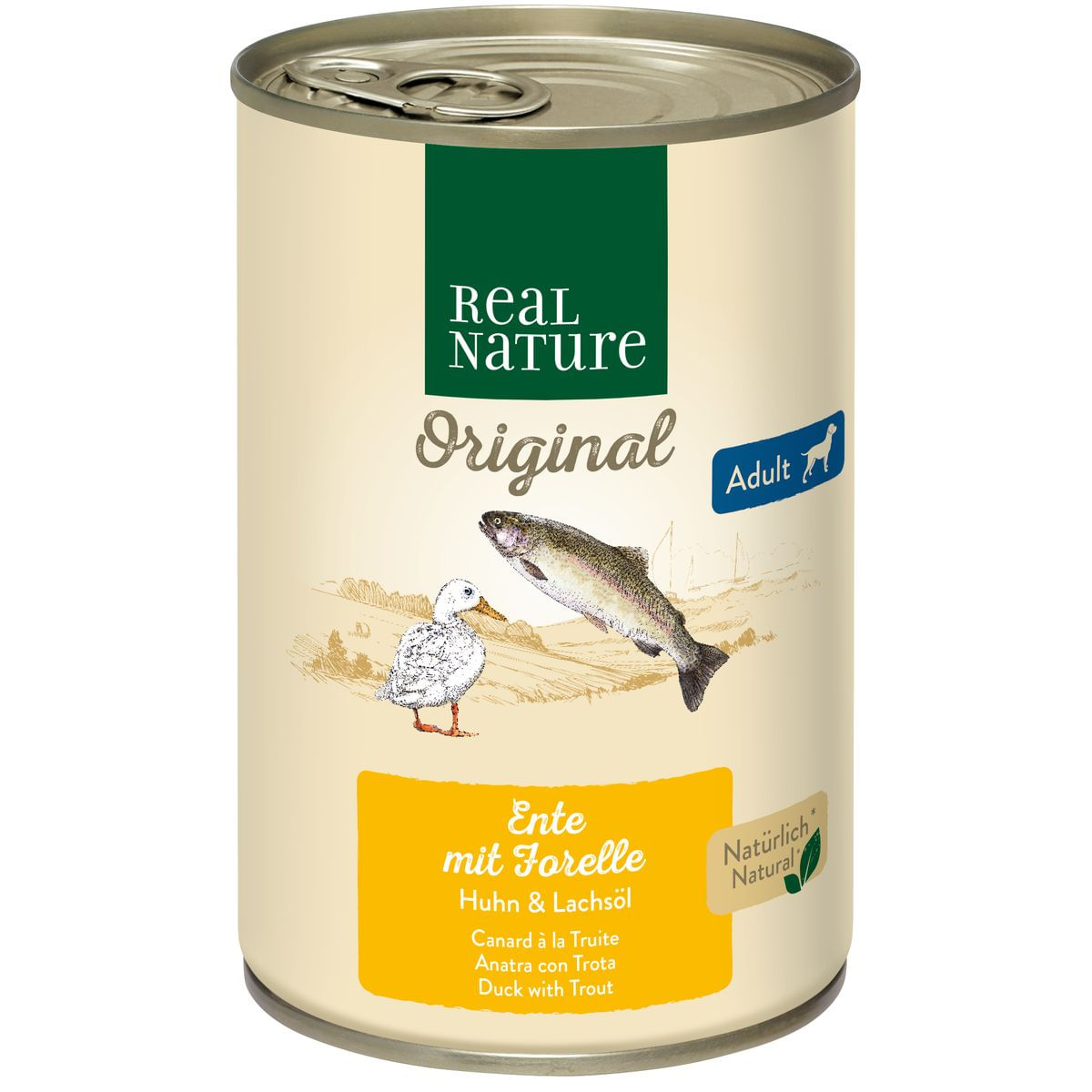 Real Nature Dog Lattina 400G ANATRA CON TROTA