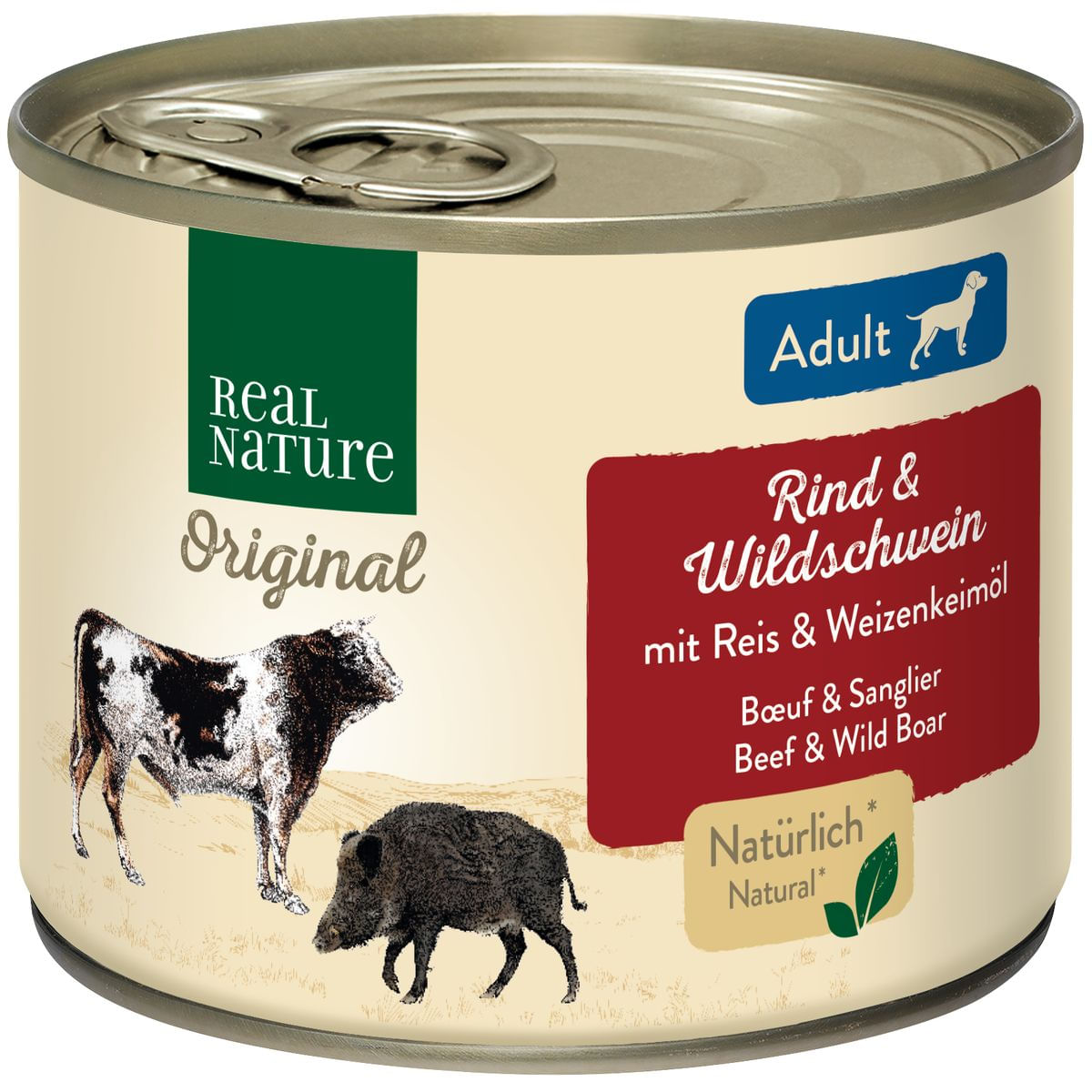 Real Nature Dog Lattina Multipack 6x200G MANZO E CINGHIALE