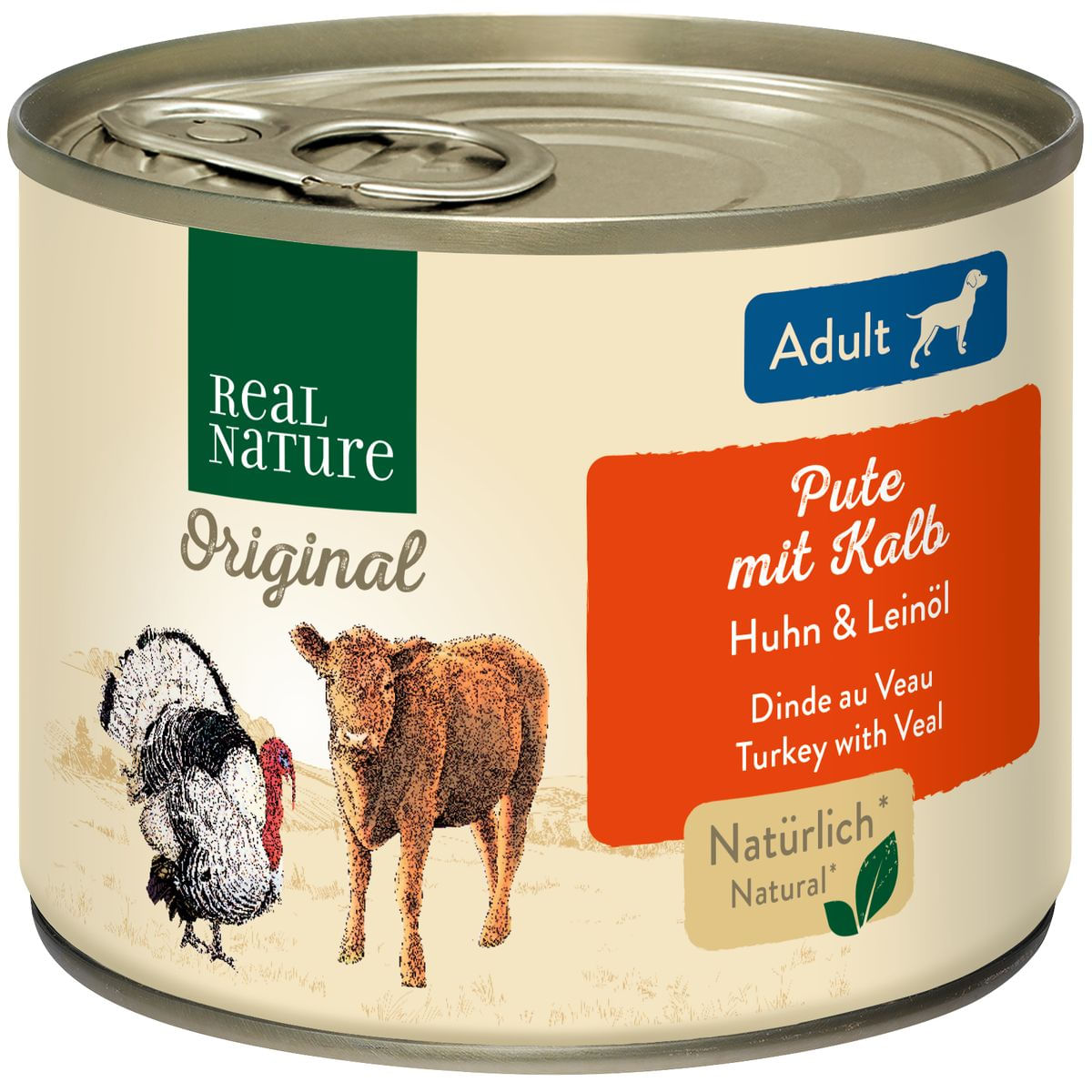Real Nature Dog Lattina Multipack 6x200G TACCHINO CON VITELLO