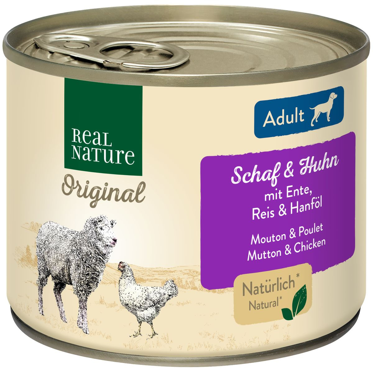 Real Nature Dog Lattina Multipack 6x200G PECORA E POLLO CON ANATRA