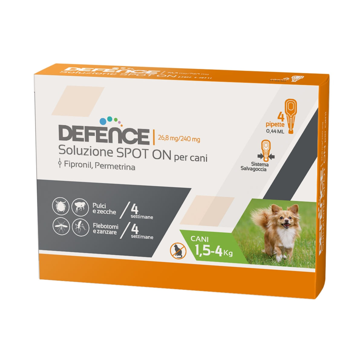 Defence Spot On Cani Extra Small fino a 4KG 4 PIPETTE