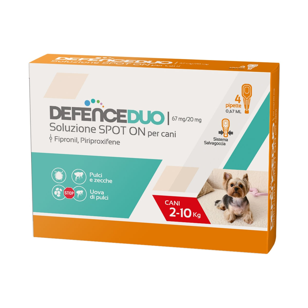 DefenceDuo Spot On Cani Small 2-10KG 4 PIPETTE