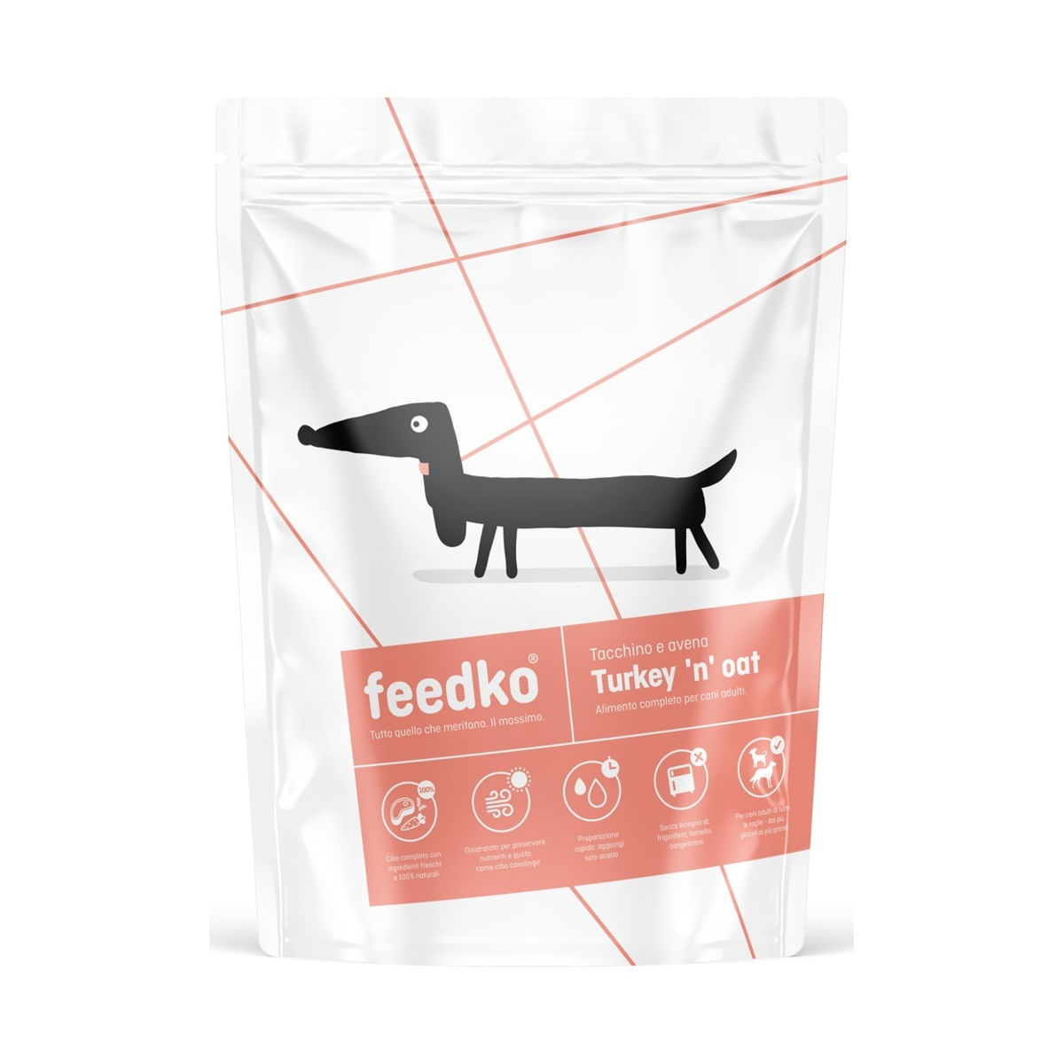 Feedko Dog Tacchino E Avena Alimento Disidratato 1.35KG
