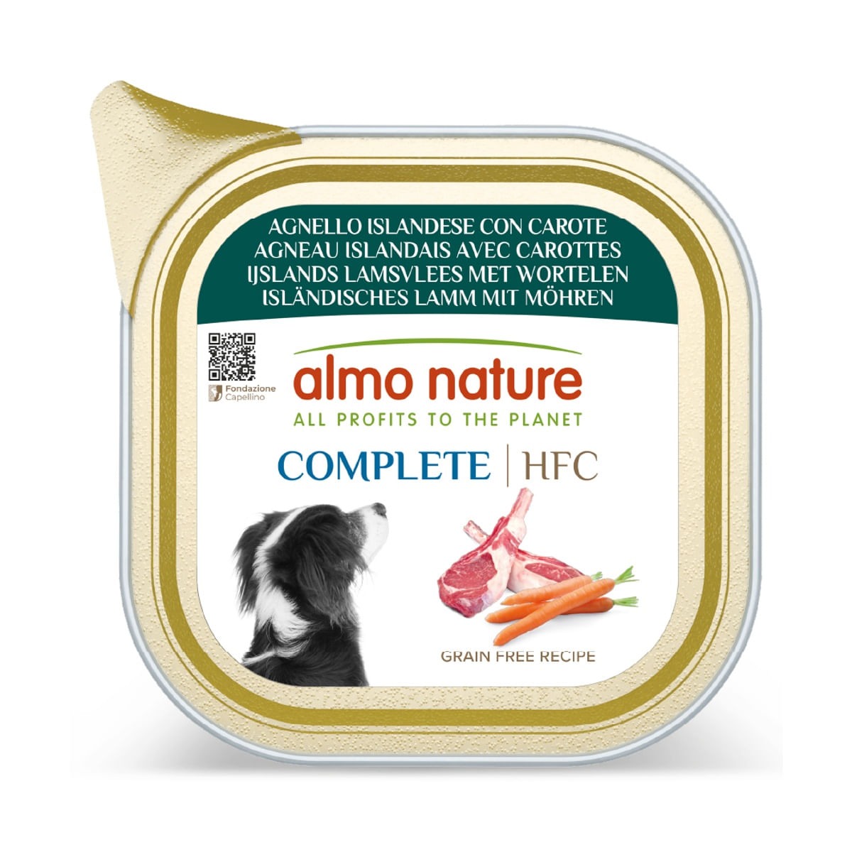 Almo Nature HFC Complete Dog Vaschetta Multipack 17x85G AGNELLO E CAROTE