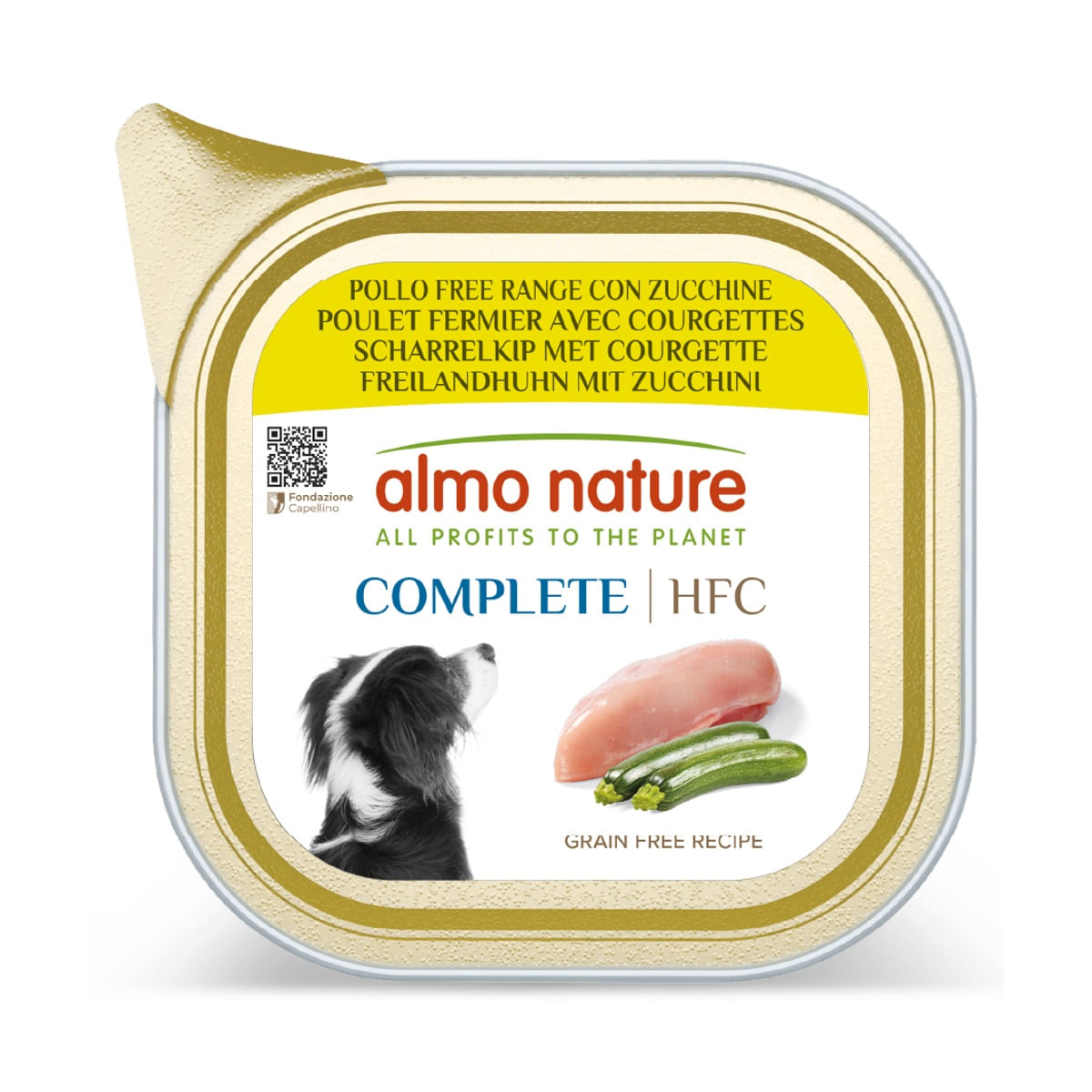 Almo Nature HFC Complete Dog Vaschetta Multipack 17x85G POLLO FREERANGE E ZUCCHINE