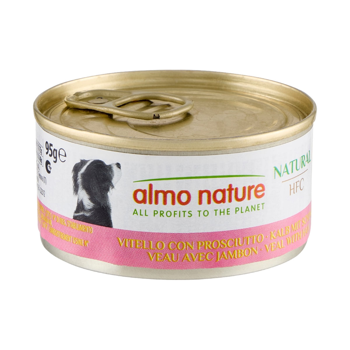 Almo Nature HFC Natural Dog Lattina Multipack 24x95G VITELLO E PROSCIUTTO