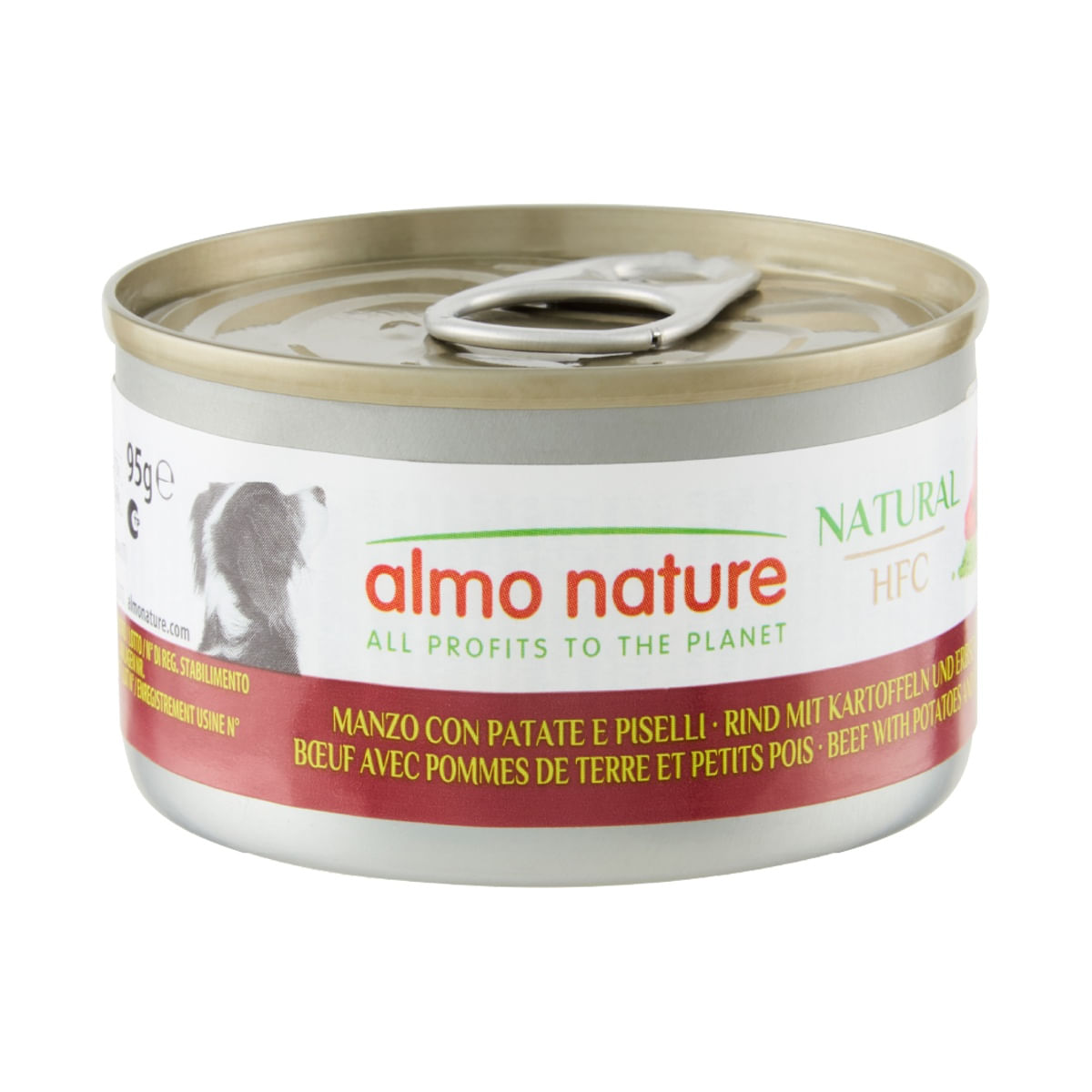 Almo Nature HFC Natural Dog Lattina Multipack 24x95G MANZO CON PATATE E PISELLI