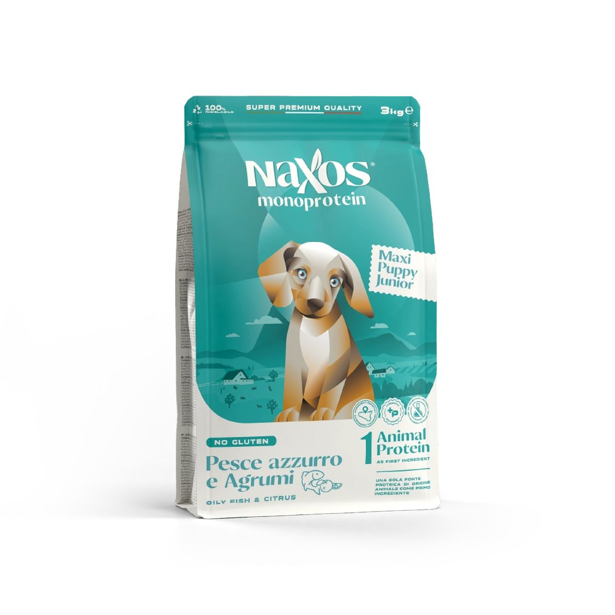 Naxos Monoprotein Maxi Puppy Junior Pesce Azzurro e Agrumi 3KG