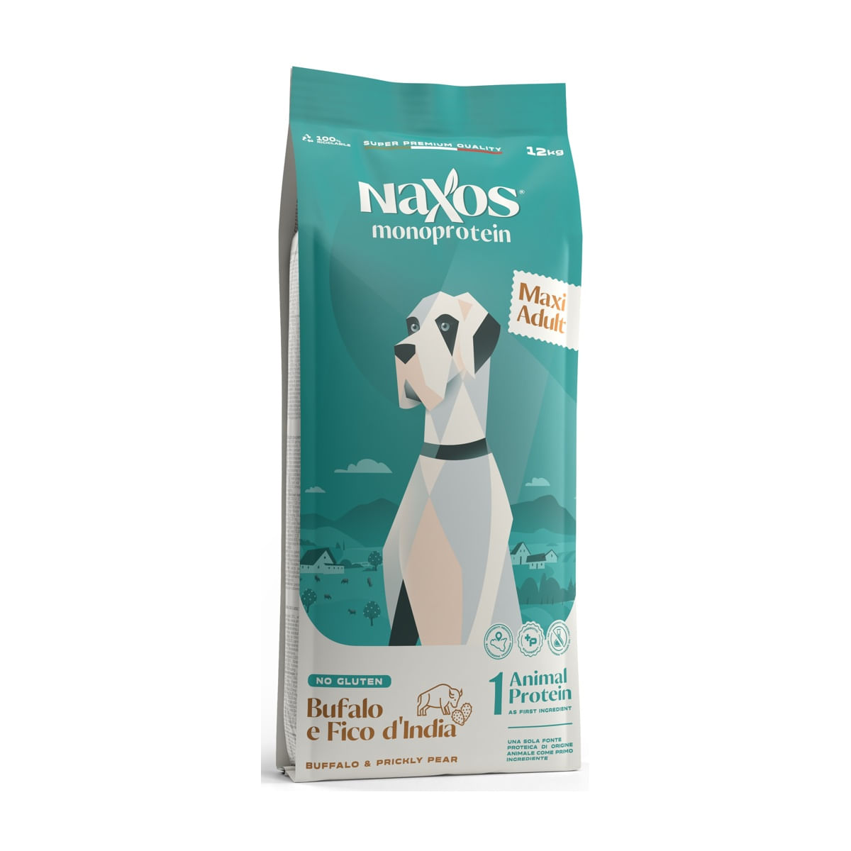 Naxos Monoprotein Maxi Adult Bufalo e Fico d'India 12KG