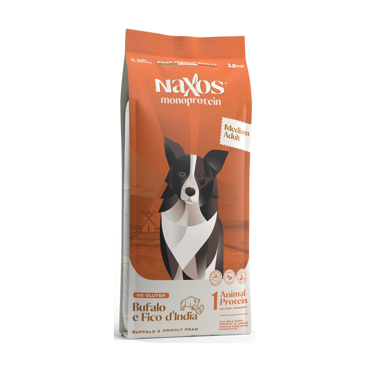 Naxos Monoprotein Medium Adult Bufalo e Fico d'India 12KG