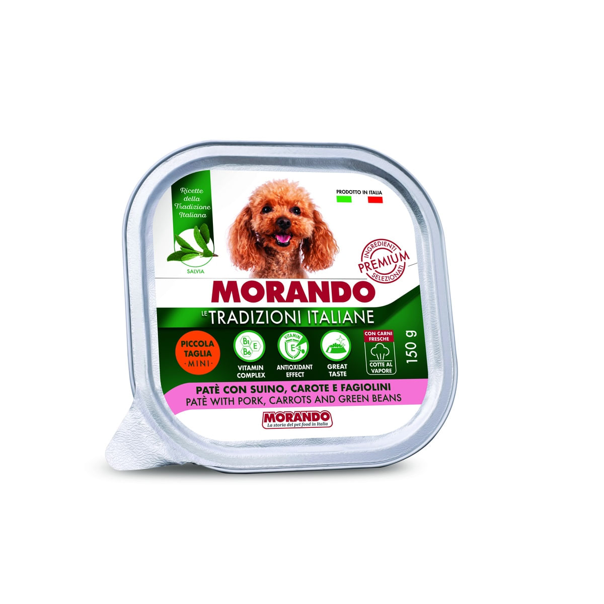 Morando Tradizioni Italiane Mini Dog Vaschetta Multipack 22x150G SUINO CAROTE E FAGIOLINI
