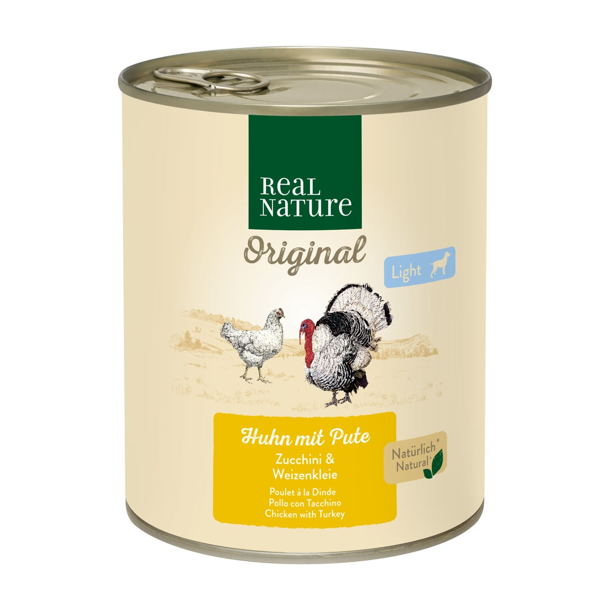 Real Nature Dog Light Lattina 800G POLLO E TACCHINO