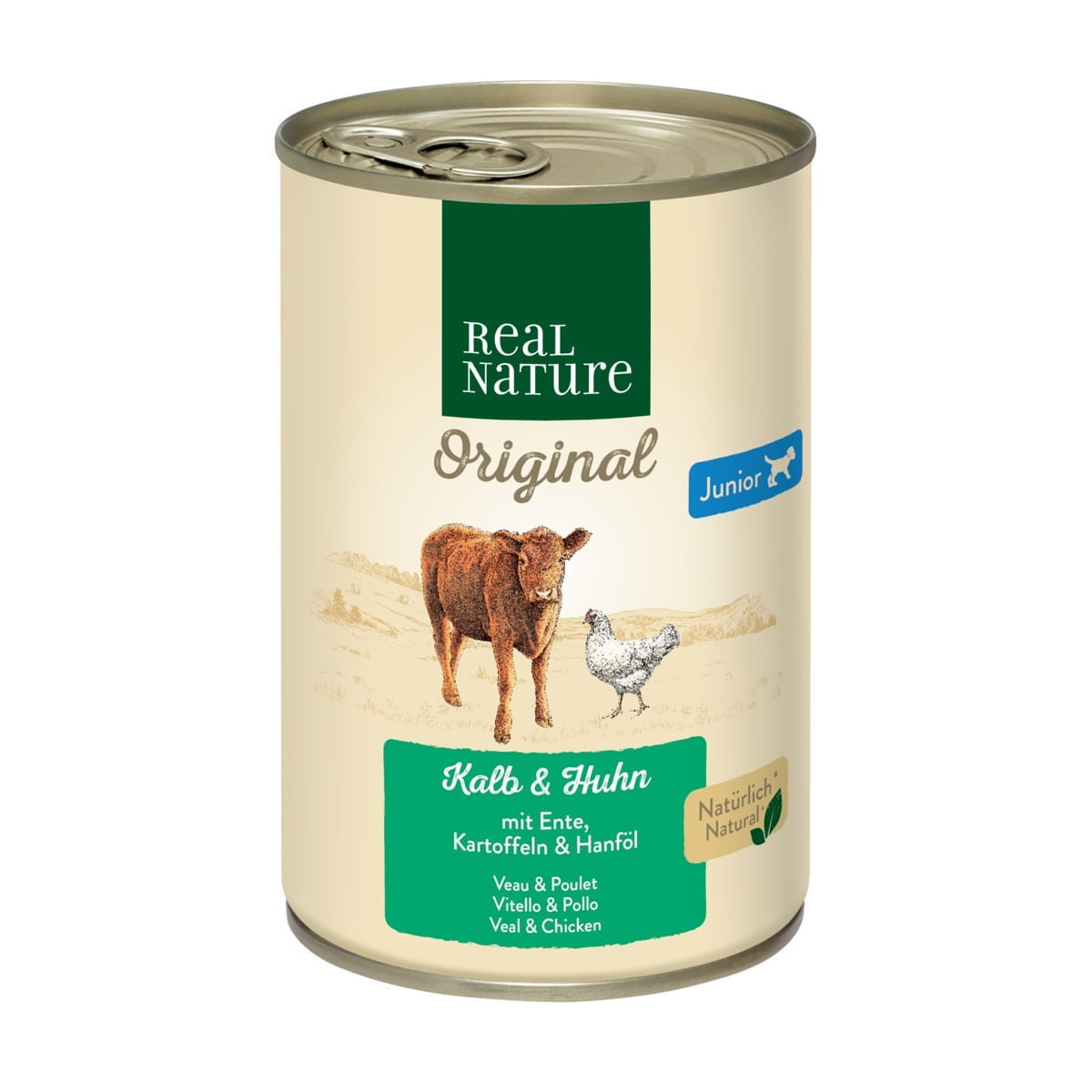 Real Nature Puppy Lattina 400G VITELLO E POLLO