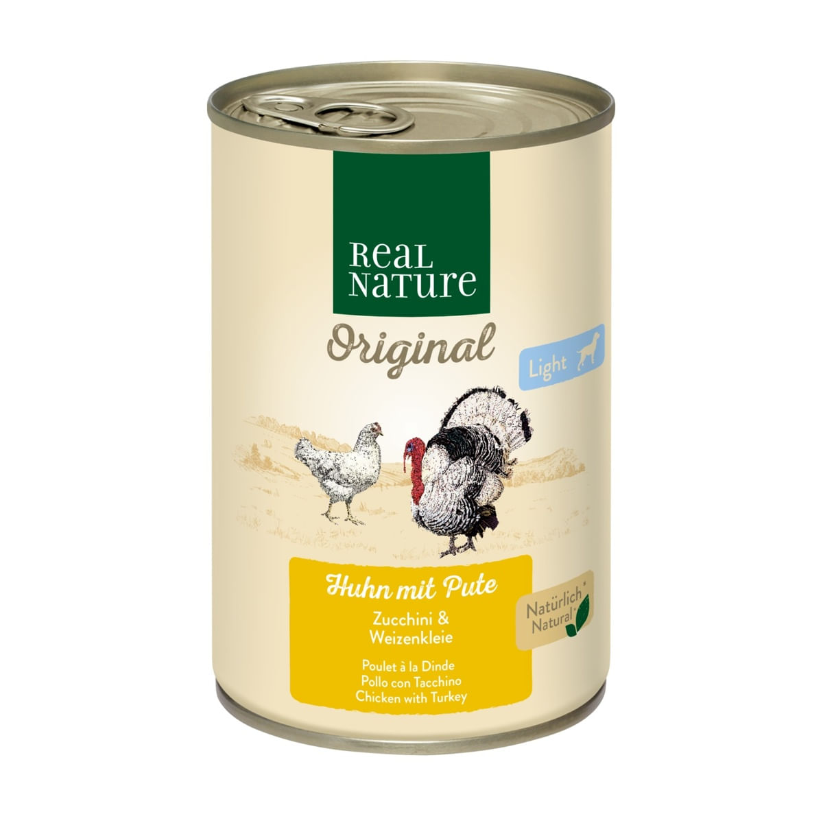 Real Nature Dog Light Lattina 400G POLLO E TACCHINO