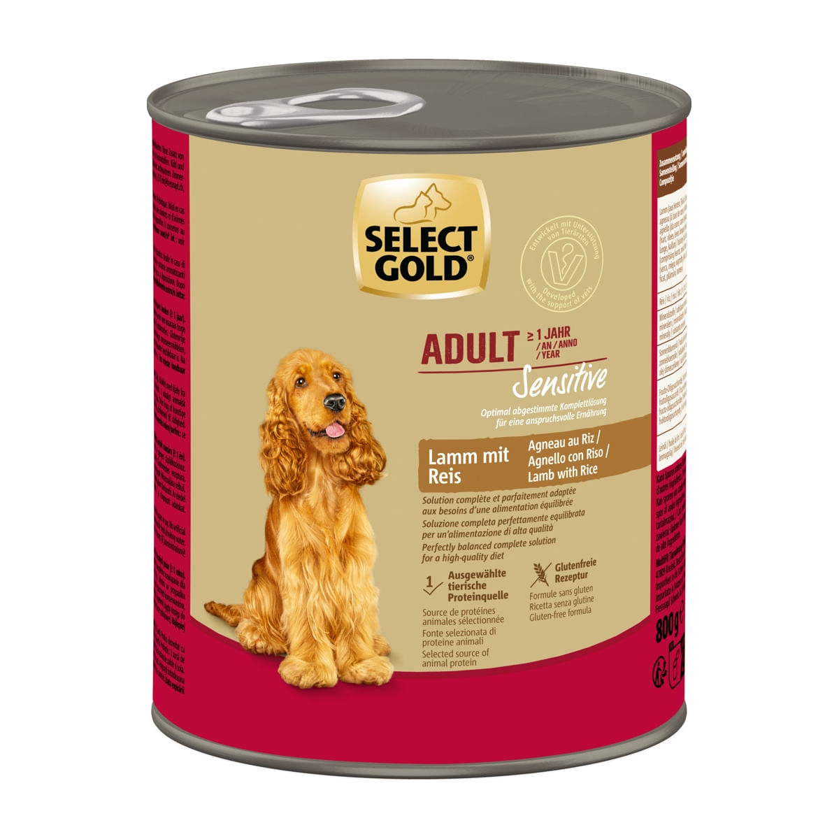 Select Gold Sensitive Dog Lattina 800G AGNELLO CON RISO
