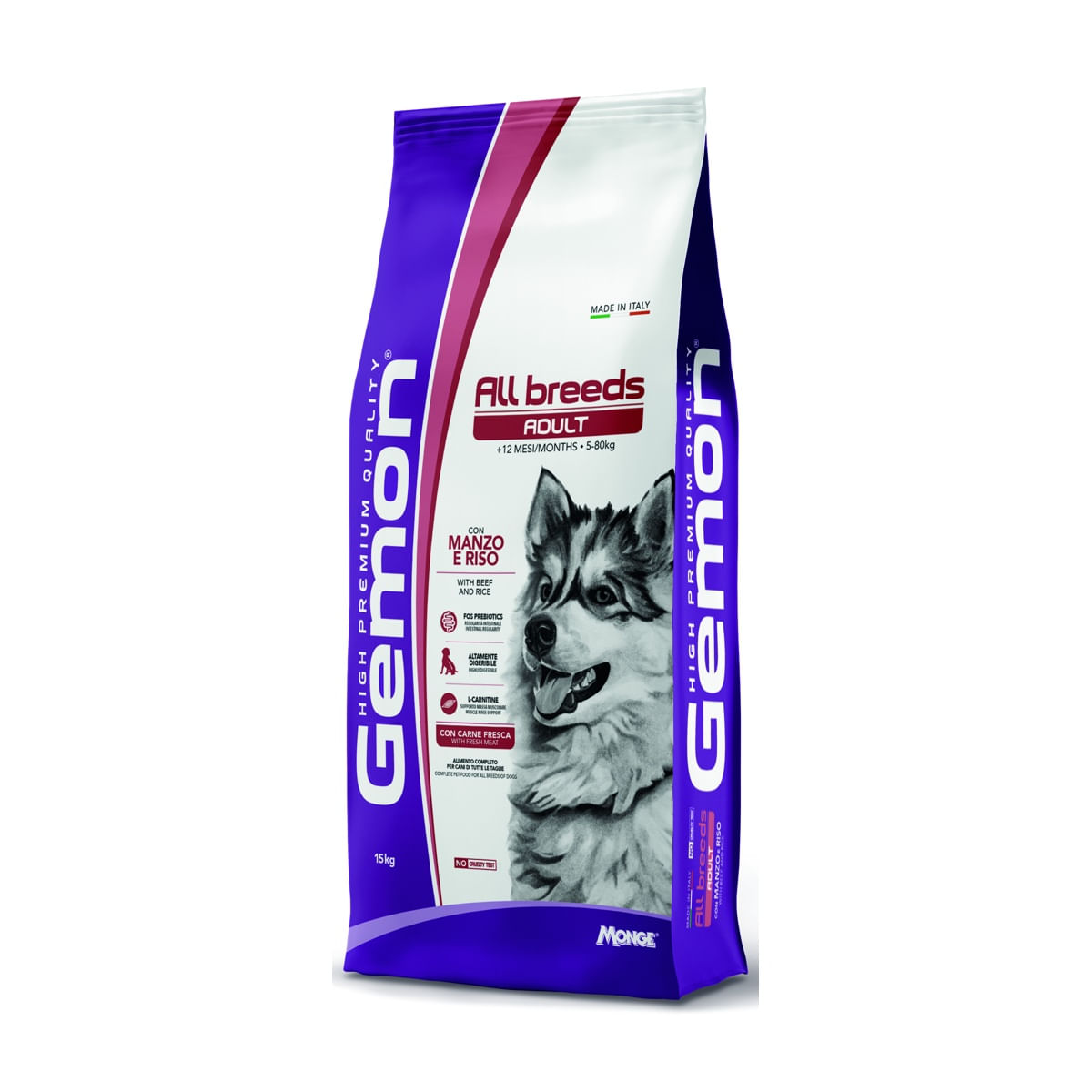 Gemon Cane Adult All Breeds Manzo e Riso