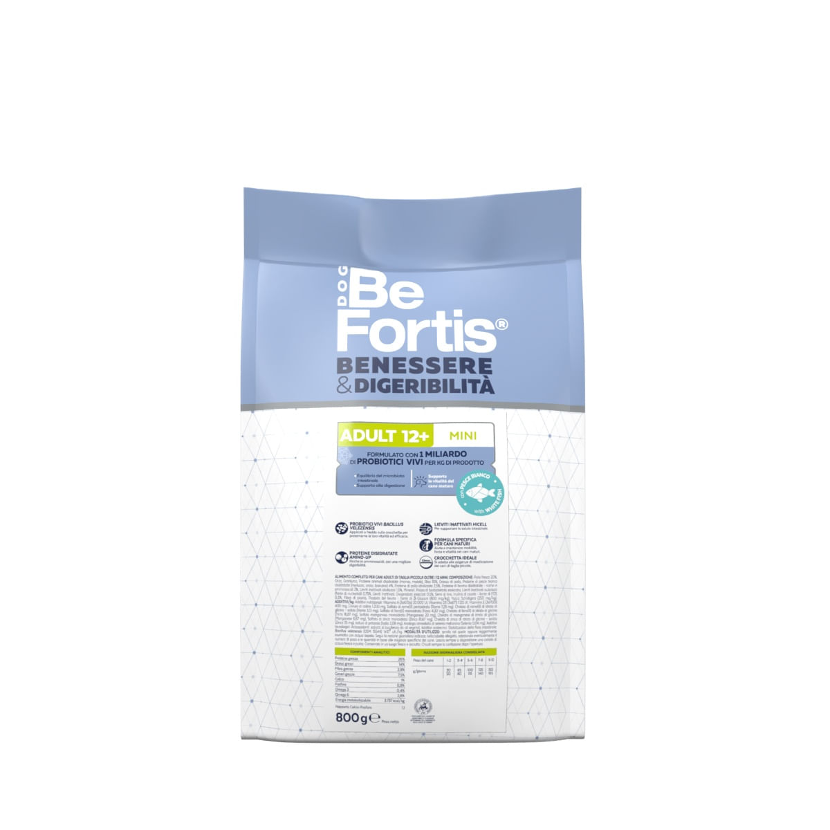 Befortis Dog Benessere & Digeribilità Adult Mini 12+ Pesce 800G