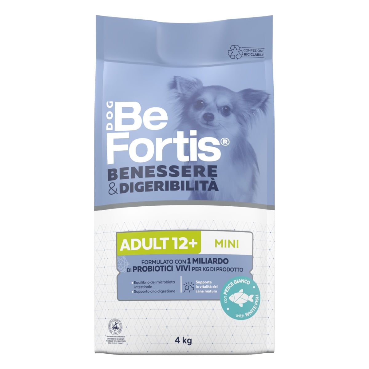Befortis Dog Benessere & Digeribilità Adult Mini 12+ Pesce 4KG