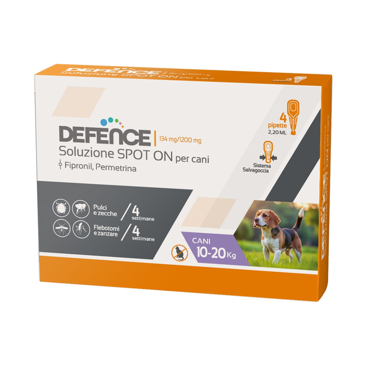 Defence Spot On Cani Medium 10-20KG 4 PIPETTE