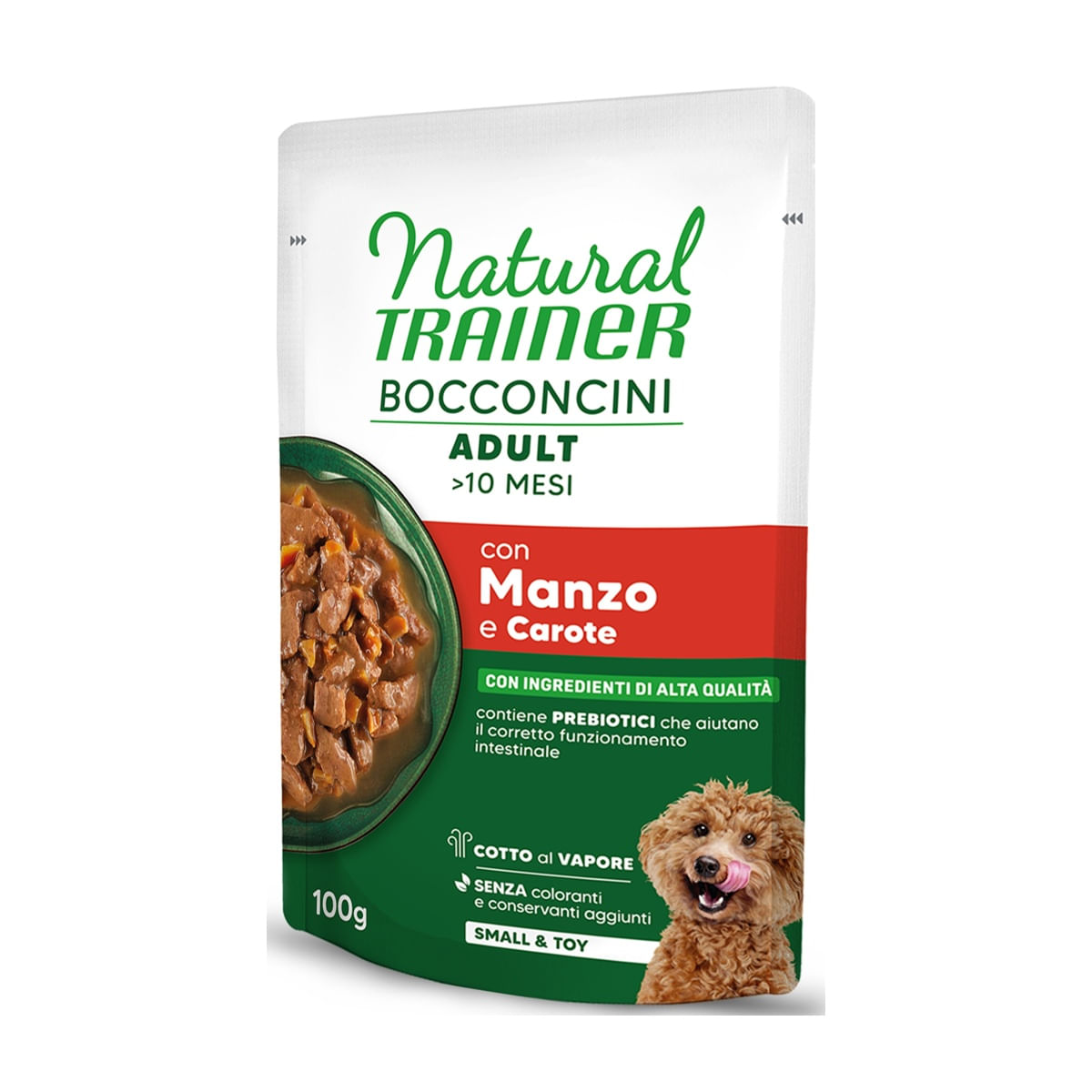 Natural Trainer Adult Dog Small&Toy Busta Multipack 24x100G MANZO