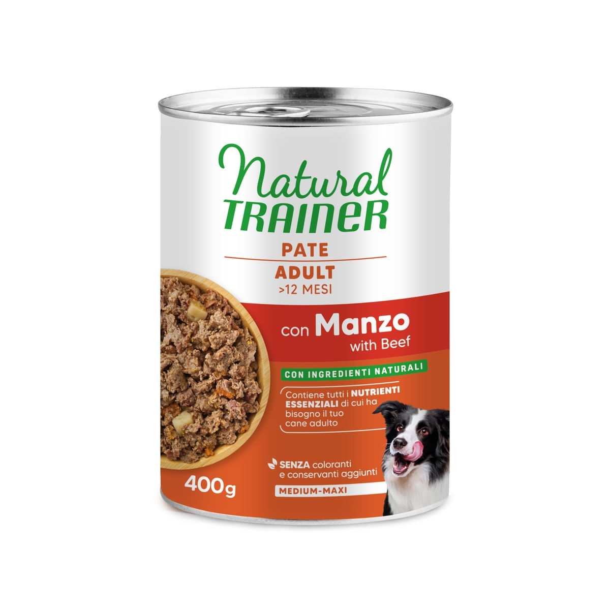Natural Trainer Dog Lattina 400G MANZO