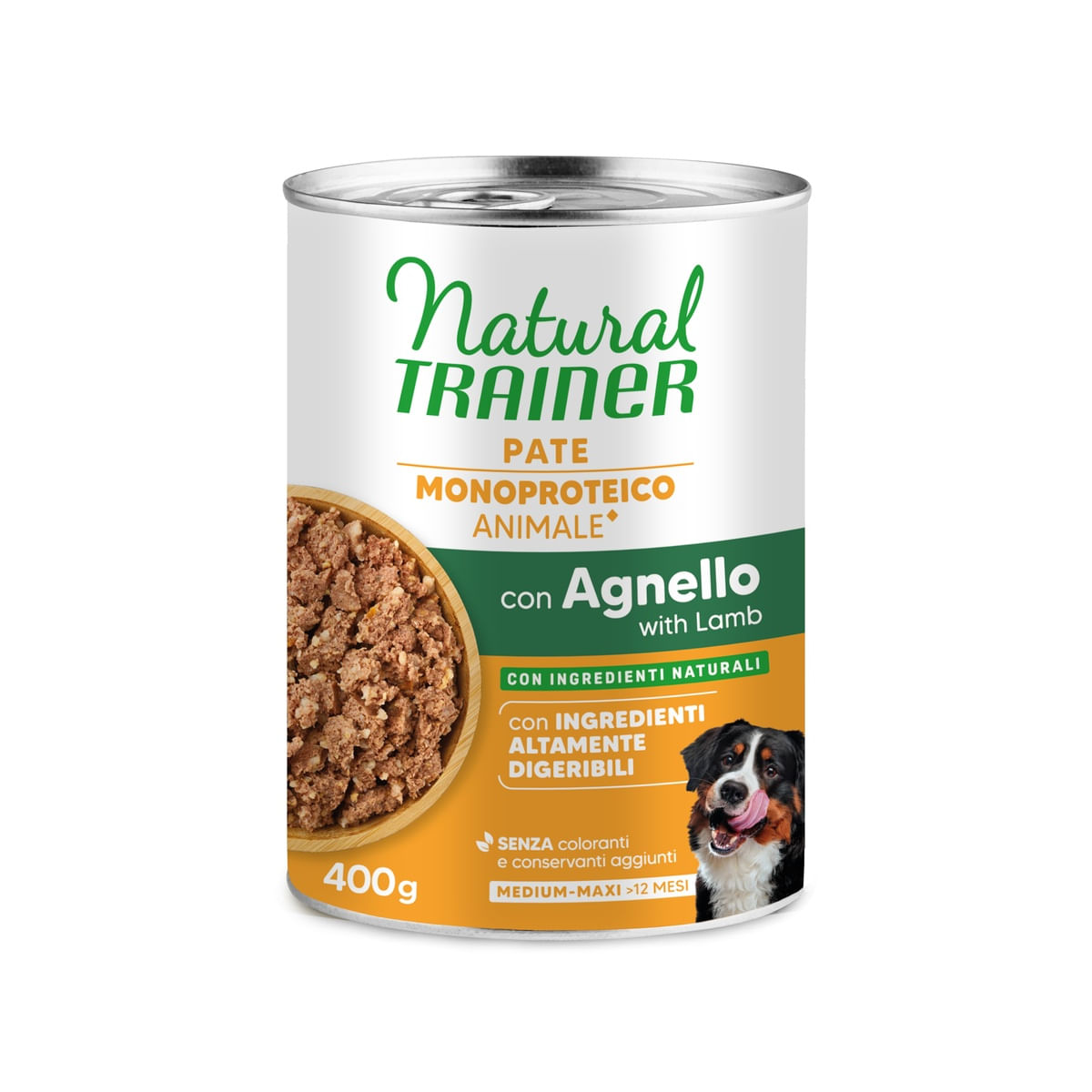 Natural Trainer Monoproteico Dog Lattina Multipack 400G AGNELLO