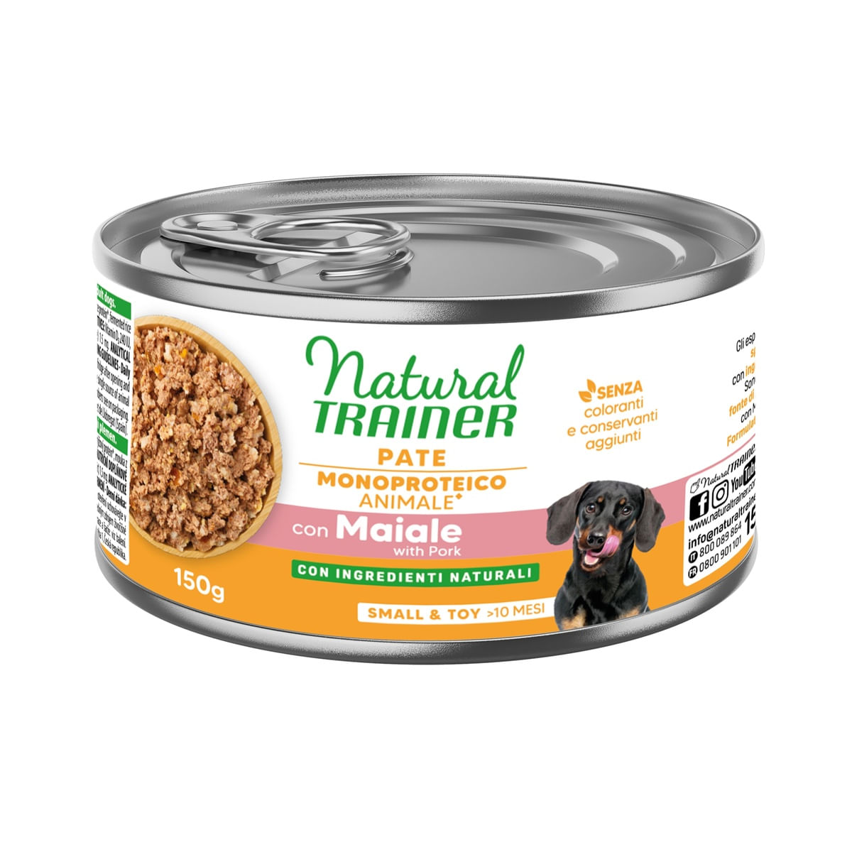 Natural Trainer Monoproteico Dog Lattina Multipack 24x150G MAIALE