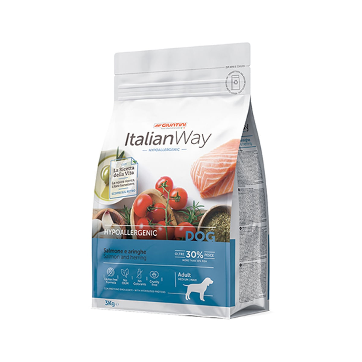 Italian Way Cane Medium/Maxi Hypoallergenic con Salmone e Aringhe 3KG