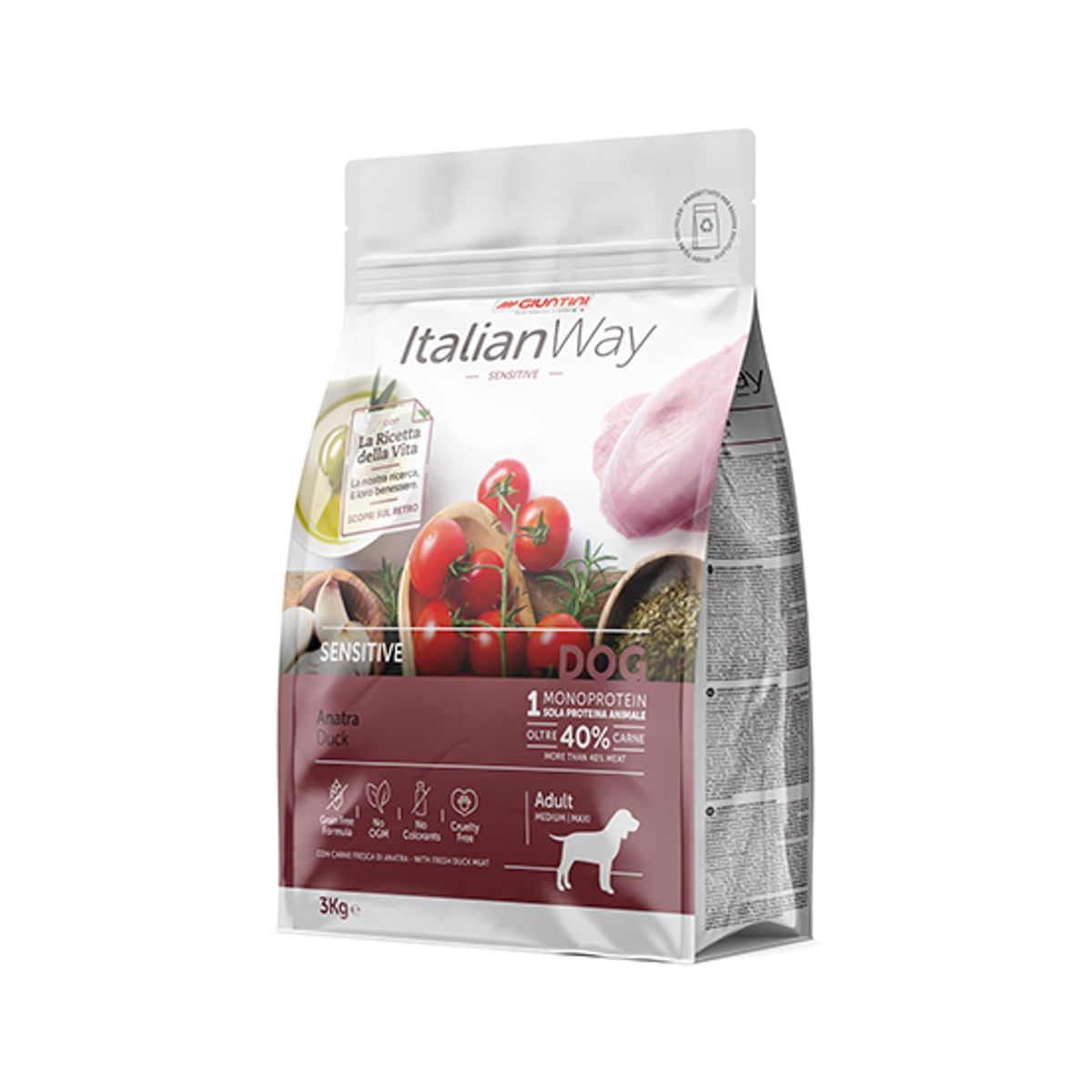 Italian Way Cane Medium/Maxi Sensitive Anatra 3KG