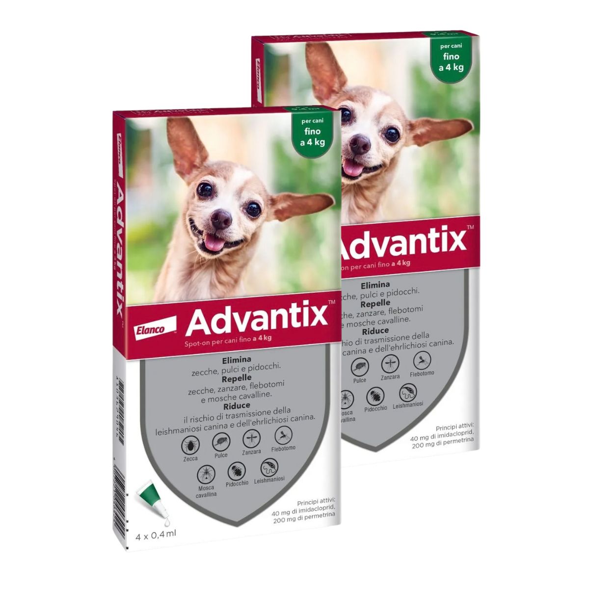 Advantix Spot On Cane Fino a 4Kg KIT 8 PIPETTE