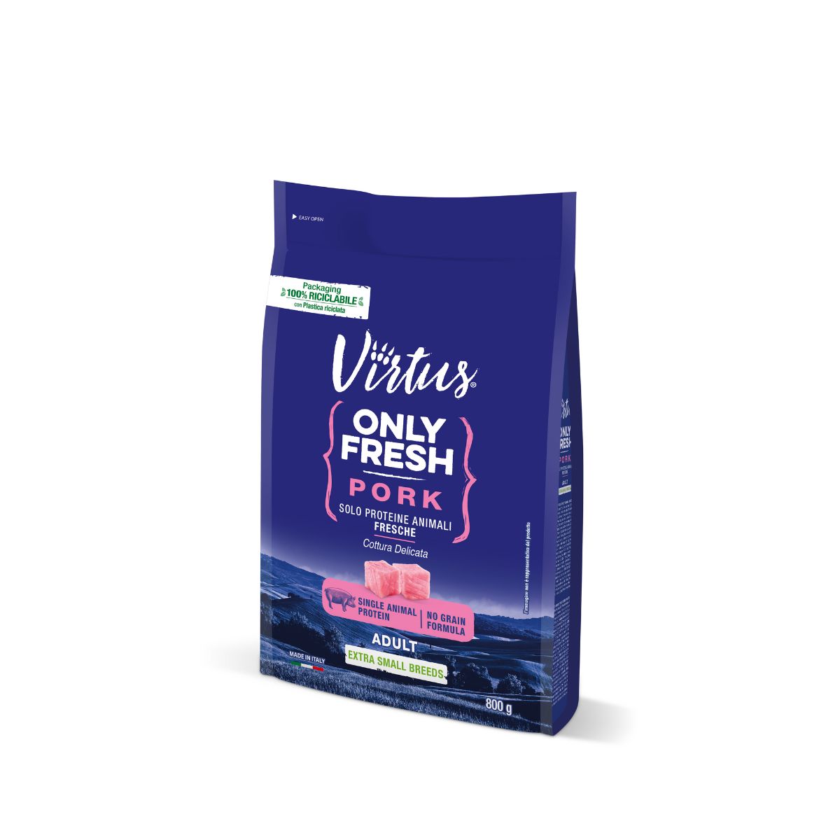 Virtus Dog Only Fresh Adult Extra Small Maiale 800GR