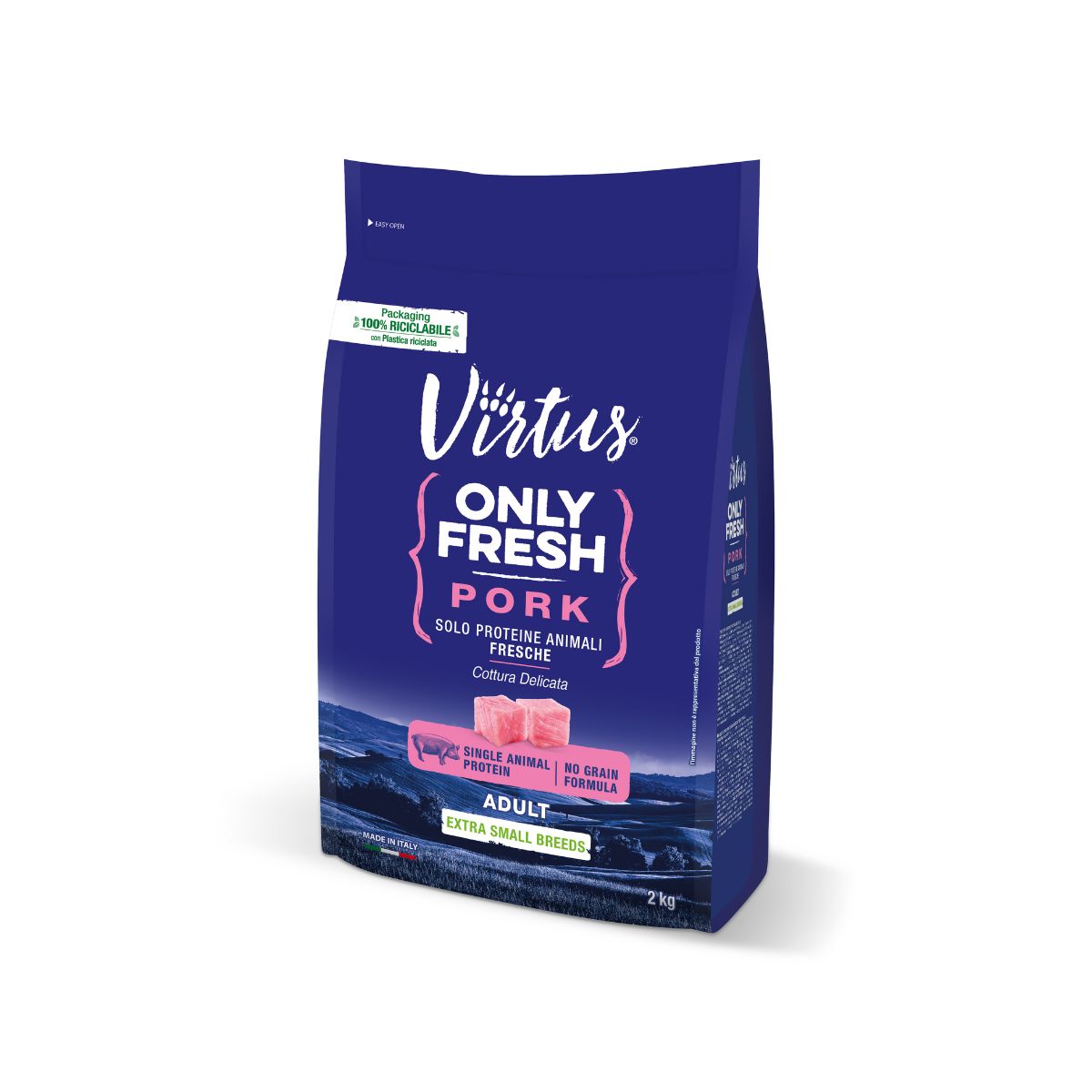 Virtus Dog Only Fresh Adult Extra Small Maiale 2KG