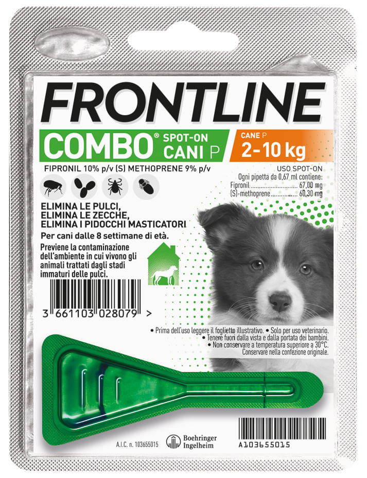 Frontline Combo Cani Antiparassitario Contro Pulci, Zecche E Pidocchi 2-10Kg 1 PIPETTA