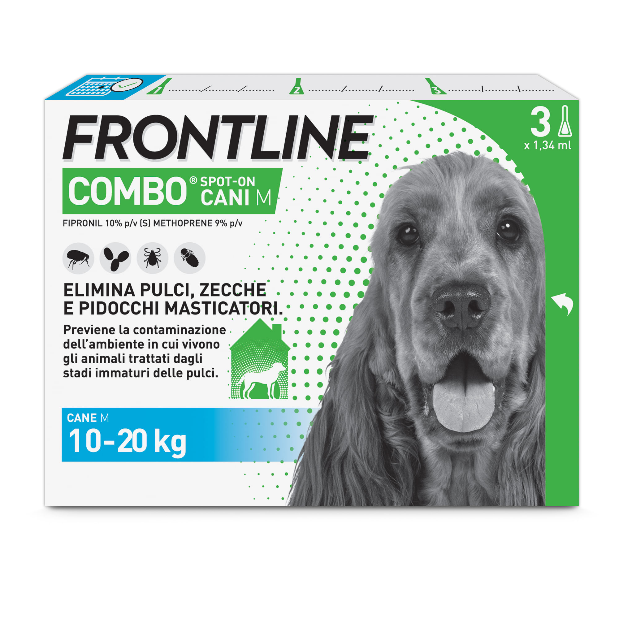 Frontline Combo Cani Antiparassitario Contro Pulci, Zecche E Pidocchi 10-20Kg 3 PIPETTE