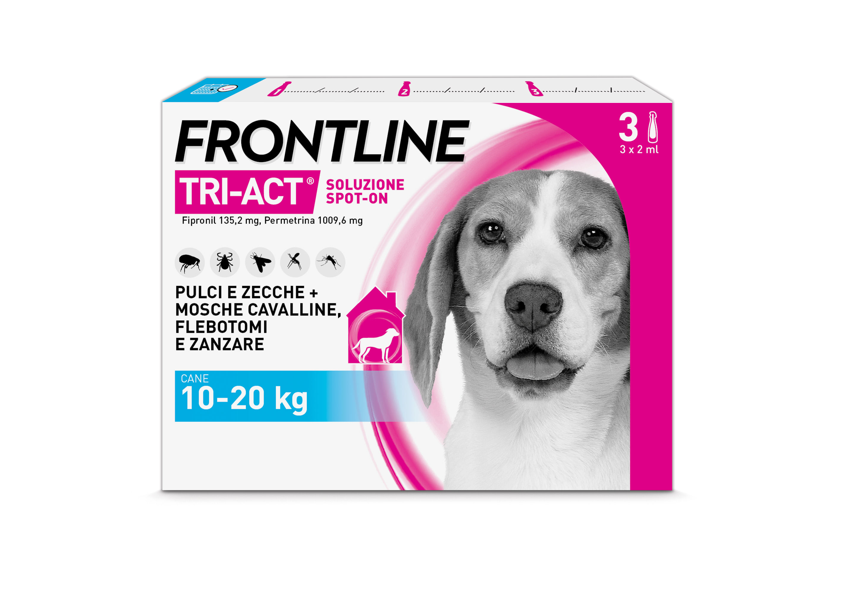 Frontline Tri-Act Antiparassitario Per Cani Contro Parassiti E Insetti Volanti 10-20Kg 3 PIPETTE