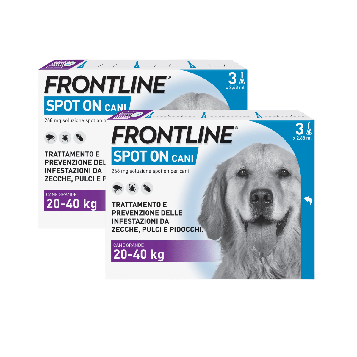 Frontline Spot On Cani Antiparassitario Contro Pulci, Zecche E Pidocchi 20-40Kg KIT 6 PIPETTE