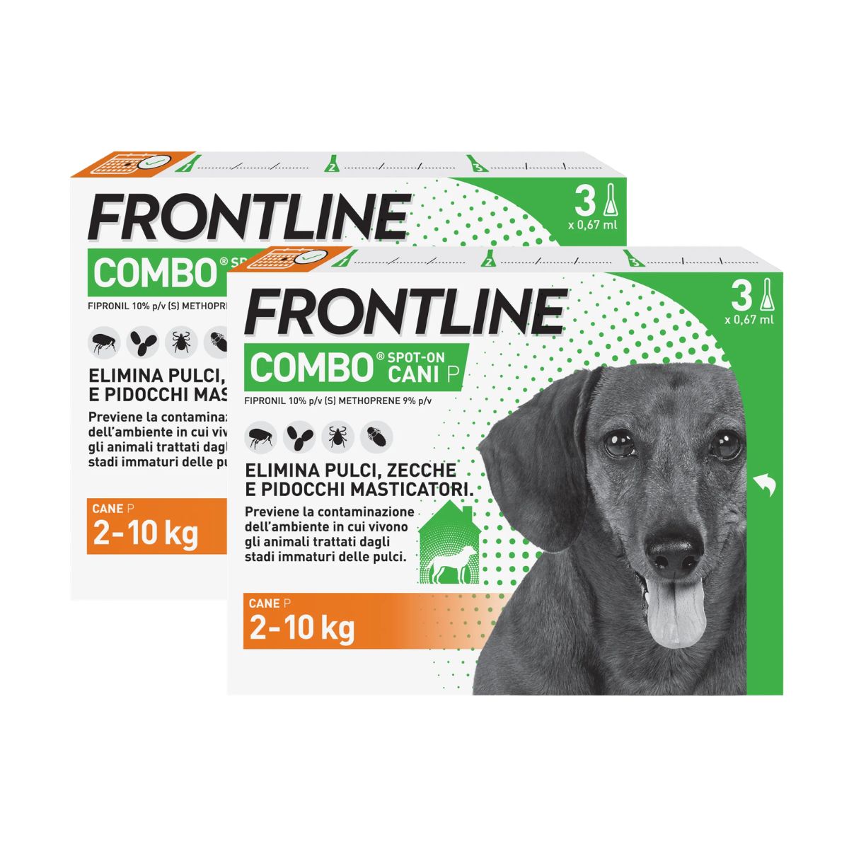 Frontline Combo Cani x3 Antiparassitario Contro Pulci, Zecche E Pidocchi 2-10Kg KIT 6 PIPETTE