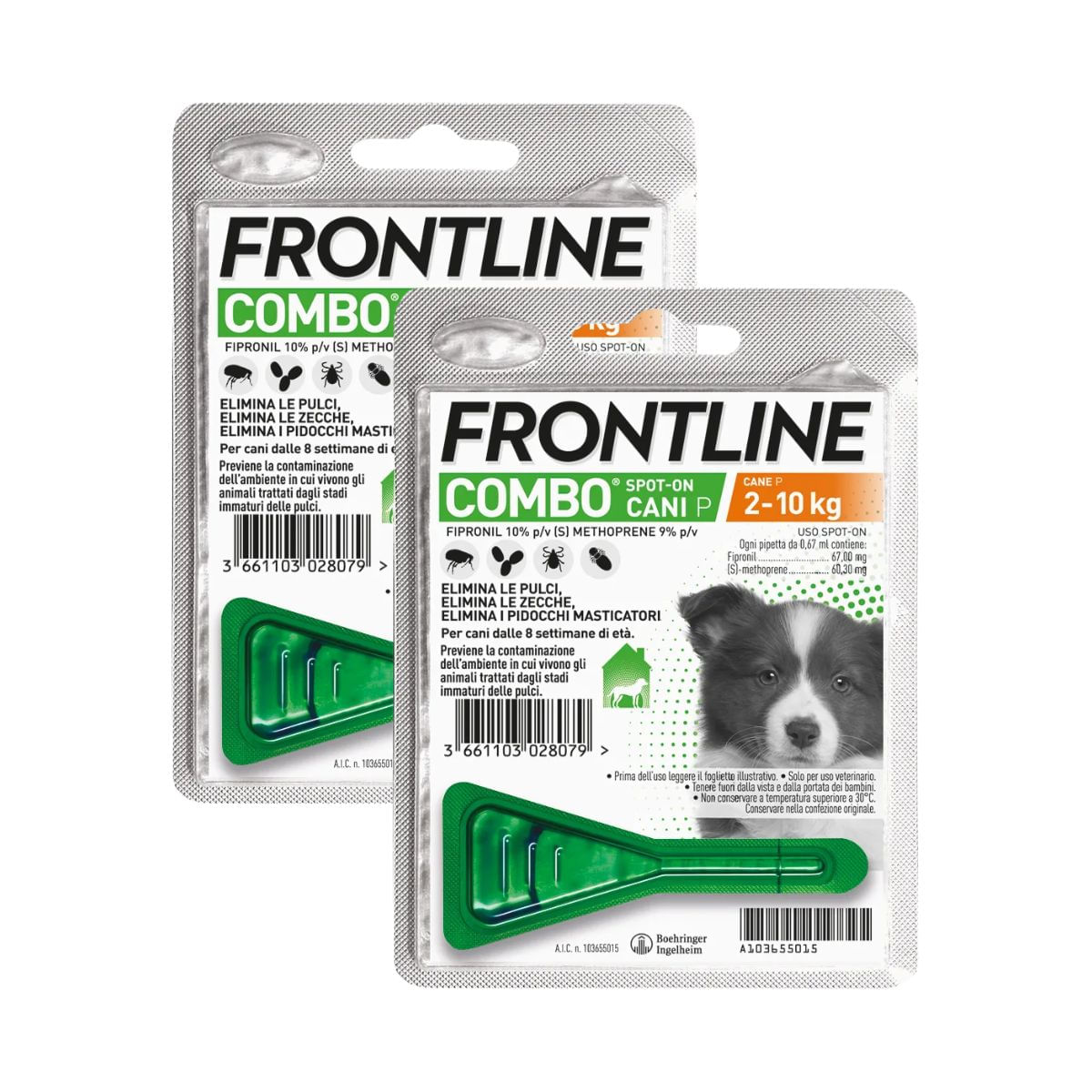 Frontline Combo Cani Antiparassitario Contro Pulci, Zecche E Pidocchi 2-10Kg KIT 2 PIPETTE