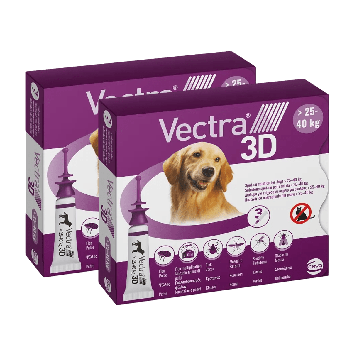 Vectra 3D Antiparassitario per Cani 25-40KG KIT 6 PIPETTE