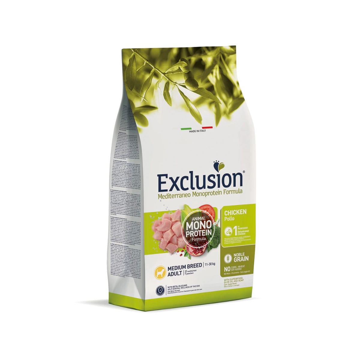 Exclusion Dog Mediterraneo Medium Adult Pollo